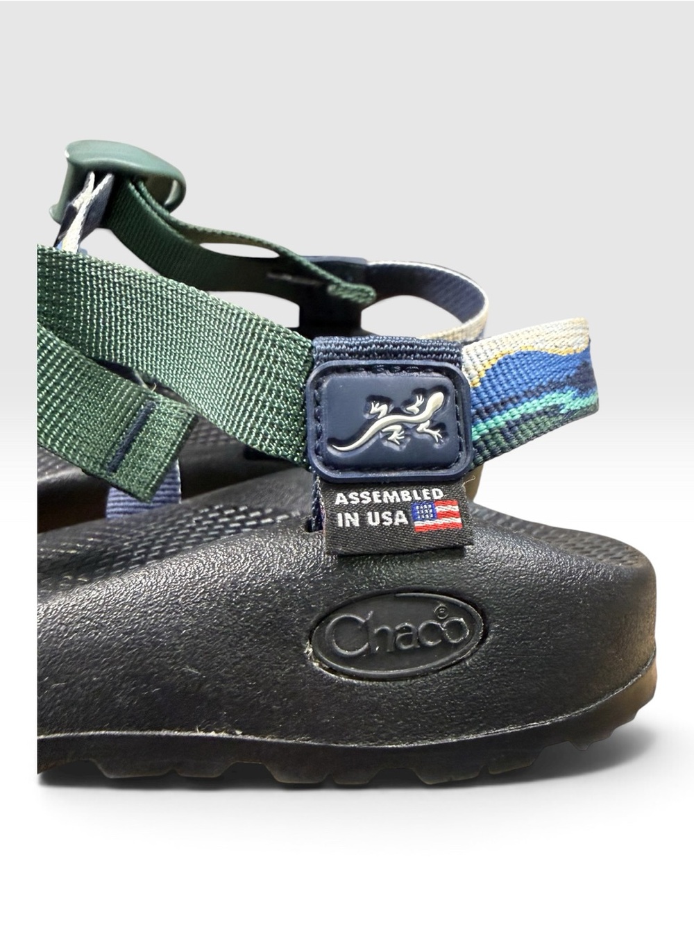 Chaco Women’s Size 7 Sport Sandals Blue Teal Striped Adjustable Straps USA - Picture 3 of 5